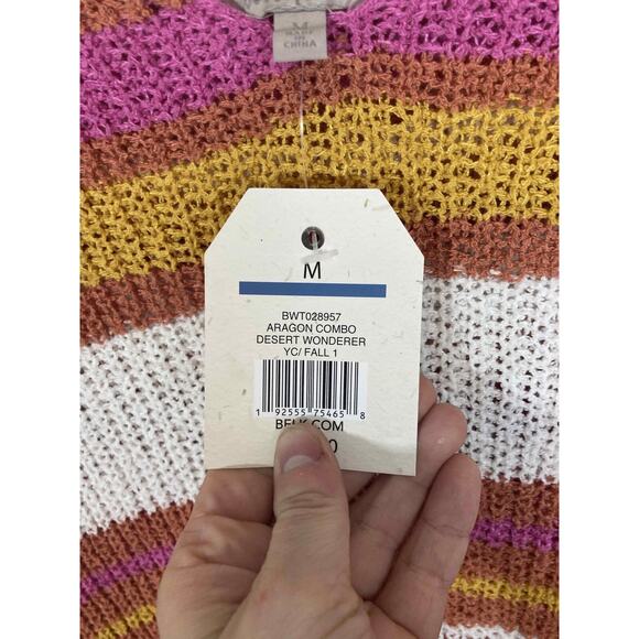 NWT Wonderly Aragon Medium Bohemian Western Color Block Sweater - Picture 4 of 6